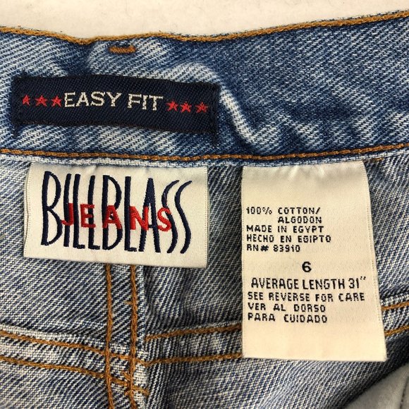 Bill Blass VTG Women's Size 6 Easy Fit Blue Custom Painted Distressed Mom Jeans - Picture 12 of 15